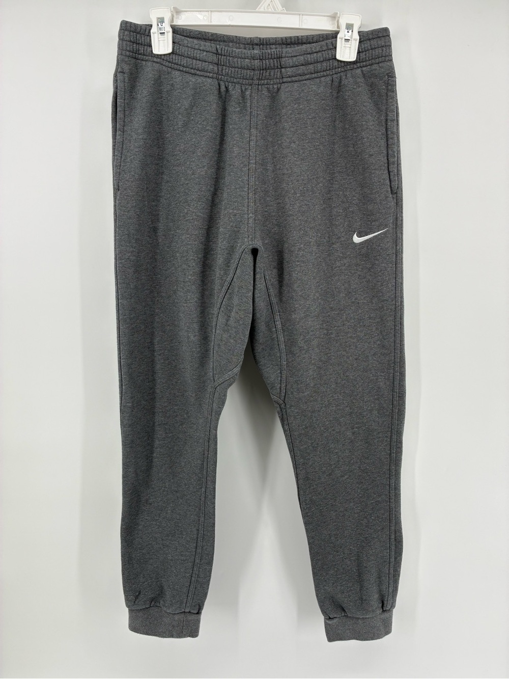 Nike Dark Gray Fleece Joggers with White Swoosh